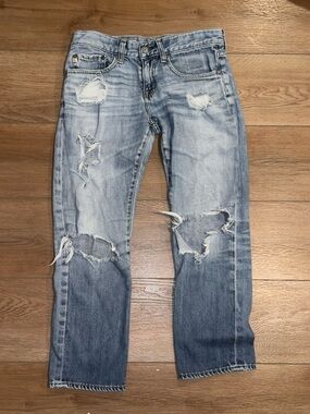 Ag Adriano Goldschmied Ex-Boyfriend Crop 14yr Destroyed Ripped Jeans - Sz 24